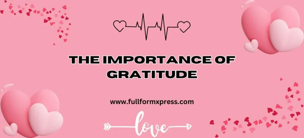 The importance of gratitude